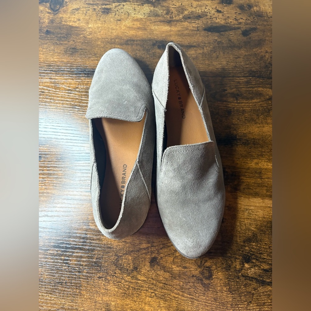 Lucky Brand Suede Gray Women's Flats